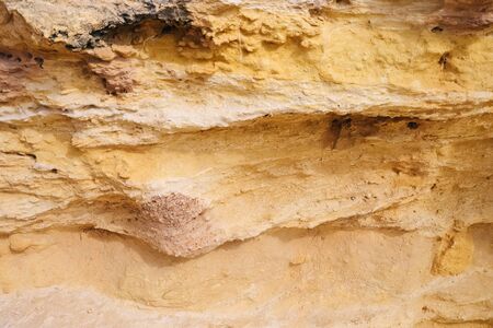 sandstone texture closeup. benagil beach in Portugal