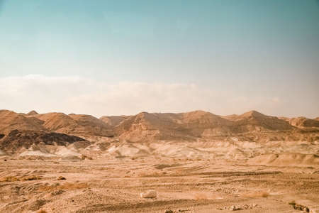sandy hills in the desert of Israel, Red Canyon near the city of Eilat