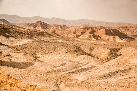sandy hills in the desert of Israel, Red Canyon near the city of Eilatの写真素材