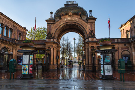Copenhagen, Denmark - 30 Apr, 2017: The main entrance of Tivoli Gardensのeditorial素材