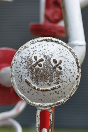 Smiley face on the pipes construction. Easy repairs concept.の写真素材