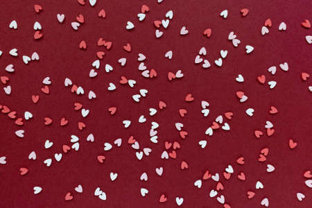 Romantic Valentines Day red backround with hearts