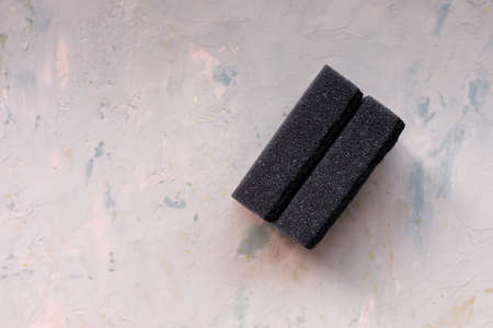 Two new sponges for dishwashing and cleaningの写真素材