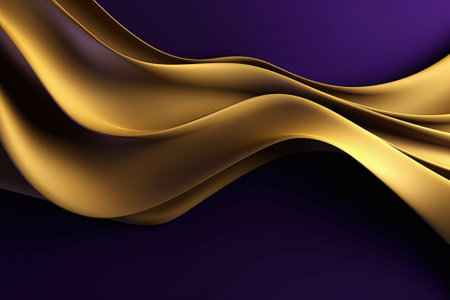 Abstract luxury background with waves, curve lines, gold and purple colorの写真素材
