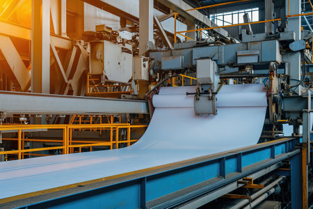 Continuous paper rolling out in an automated production processの素材