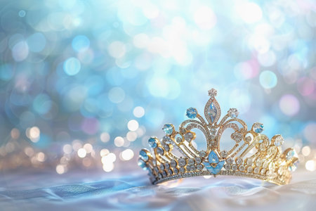 Beauty pageant abstract background, tiara with copy spaceの素材