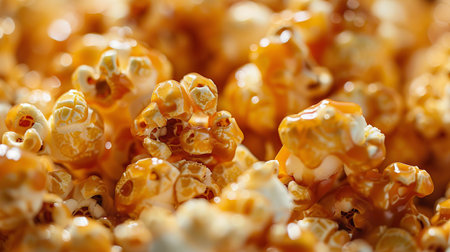Caramel Popcorn with a rich caramel sauce, crispy sweet treatの素材