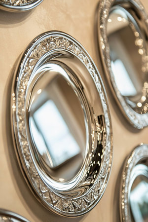 Decorative mirrors enhance space and light in a modern interior designの素材