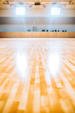 Abstract wooden dance floor textures highlight ballet performance spaces.の素材