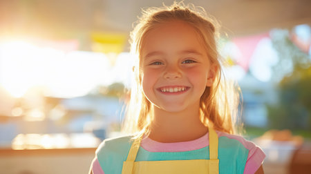 Kids learn baking skills in a cozy kitchen with fun, supervised activitiesの素材