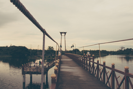 Pastel tone of bridge.の写真素材