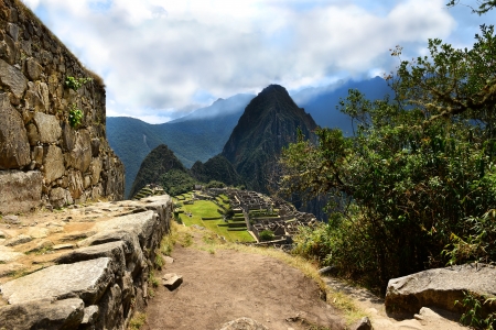 Ancient Inca Trail leading to Machu Picchu
