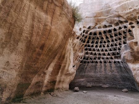 The ancient cave dovecote in Adulam.