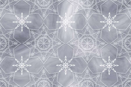 Winter abstract seamless background with snowflakes.