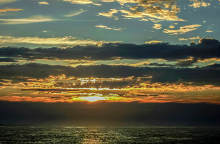 Sunset on beachs of brittany
