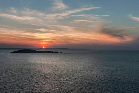 Sunset on beachs of brittany