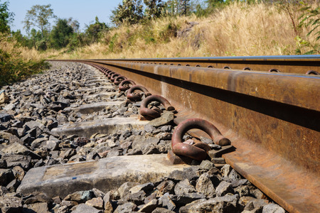 railroad for transport amid drought, transportation wayの写真素材