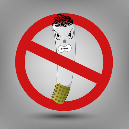 illustration of no smoking sign with cigaretteのイラスト素材