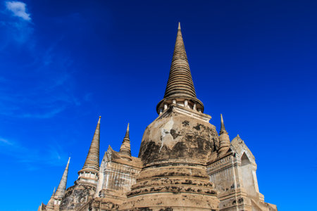 Wat Phra Si Sanphet ancient city and historical place. Located in Ayutthaya province Thailandのeditorial素材