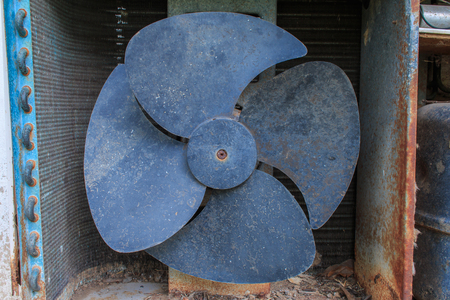 Old rusty air conditioner outdoor unitの写真素材