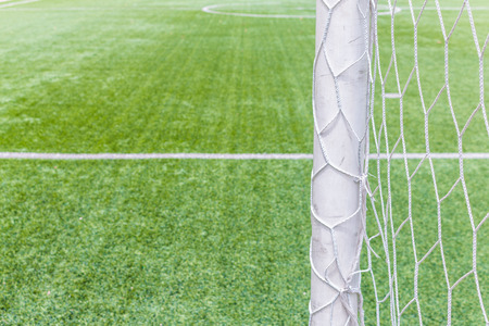 Football goal with field artificial grass