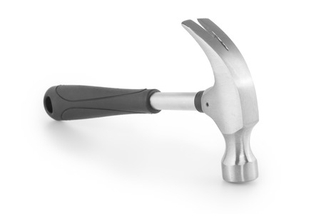 Iron hammer isolated on a white background の写真素材