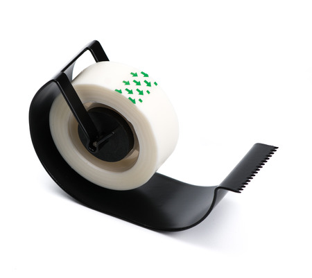 Tape dispenser isolated on white backgroundの写真素材