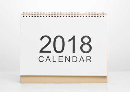 Calendar 2018 isolated on white backgroundの写真素材
