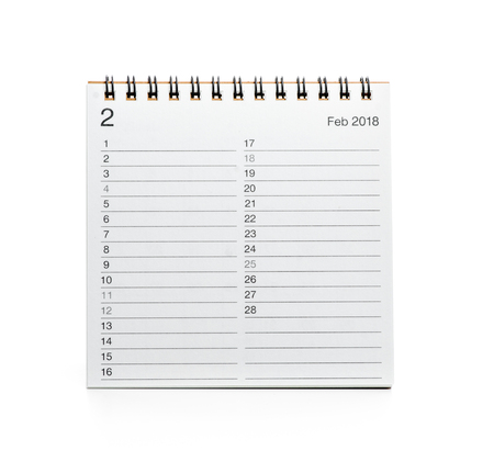 Minimal desk calendar 2018 isolated on white backgroundの写真素材