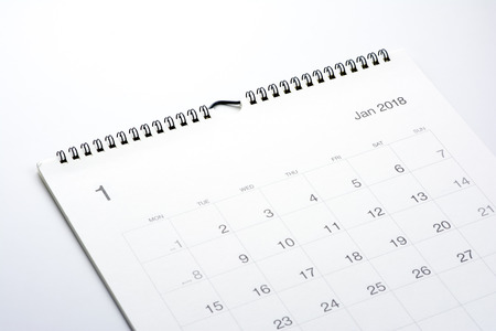 Minimal calendar 2018 isolated on white background