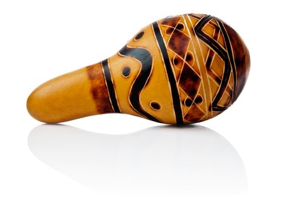 pumpkin rattle isolated over a white backgroundの写真素材