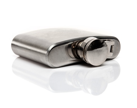 flask of brandy isolated over a white backgroundの写真素材