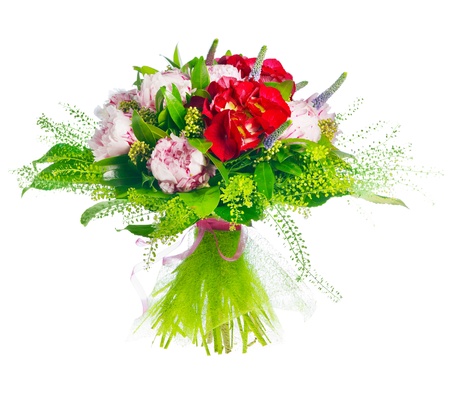 bouquet of paeonia, veronica, eremurus, godetiaの写真素材