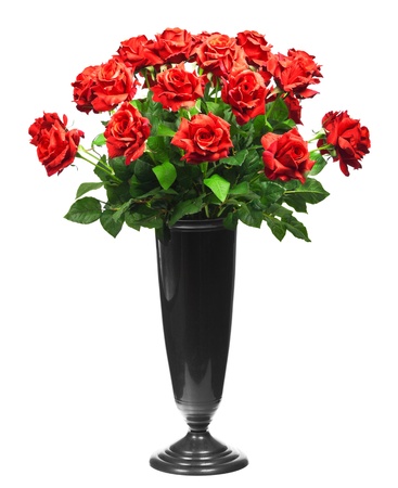 bouquet of red roses isolated on white backgroundの写真素材