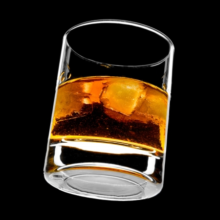 glass of whiskey on the rocksの写真素材