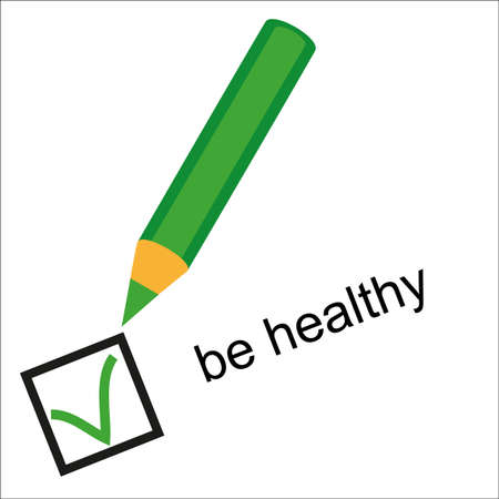 inscription: to be healthy, on a white background illustrationのイラスト素材