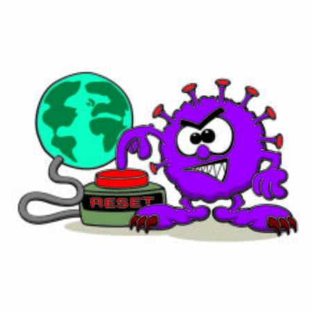 Corona virus resetting the worldのイラスト素材