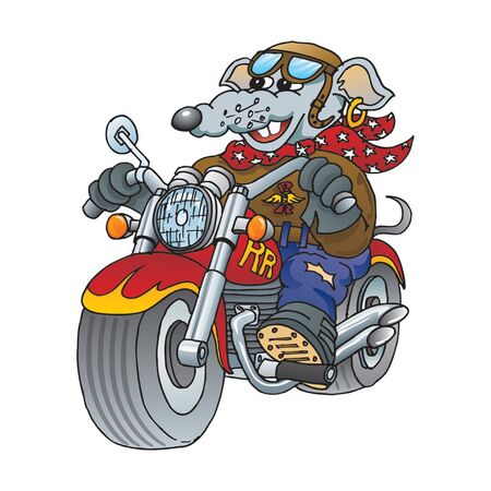 Rat riding motorcycleのイラスト素材