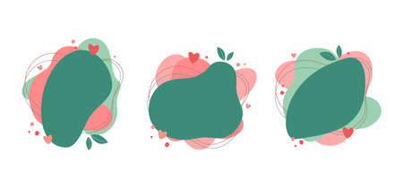The set of abstract shapes in a vector illustration. The modern graphic elements and dynamic colored shapes.のイラスト素材