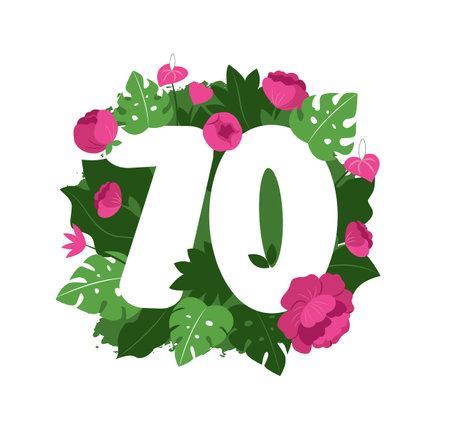 The happy 70 anniversary. This is number for happy birthday, party