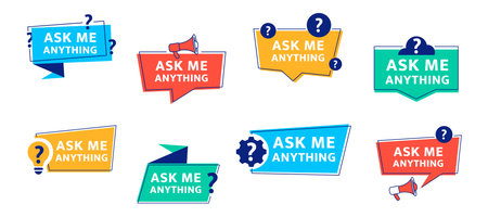 Ask Me a Question Vector Design Setのイラスト素材