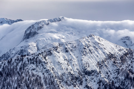 Winter in the Austrian Alps before the snowの写真素材