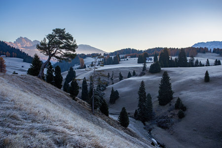 Fantastic winter landscape, Dolomites, Italyの写真素材
