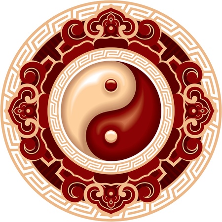 Vector Oriental Yin Yang Symbol Design Elementのイラスト素材