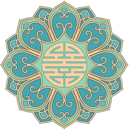 Vector Oriental Fllower Rosetteのイラスト素材