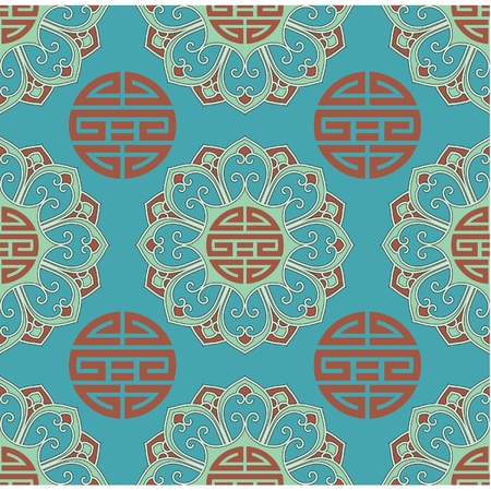 Vector Seamless Oriental Tile のイラスト素材