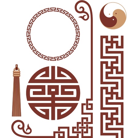 Vector Set of Oriental Elementsのイラスト素材