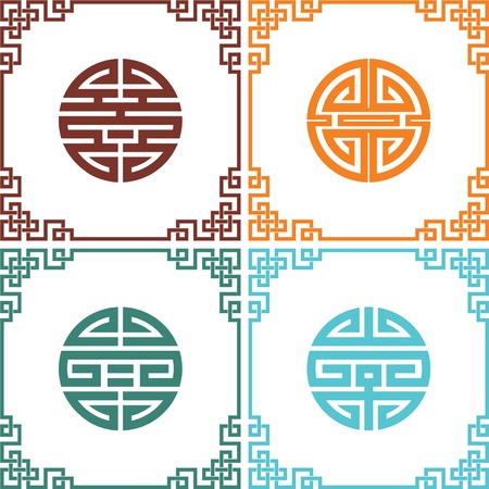 Vector Set of Oriental Elementsのイラスト素材