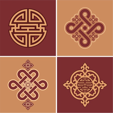 Vector Set of Oriental Elementsのイラスト素材