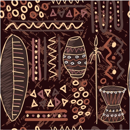 Vector African Seamless Tileのイラスト素材
